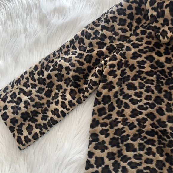 Leopard print 3/4 sleeve Blazer Faux Fur size 14 W Emma James animal print coat - Picture 11 of 12